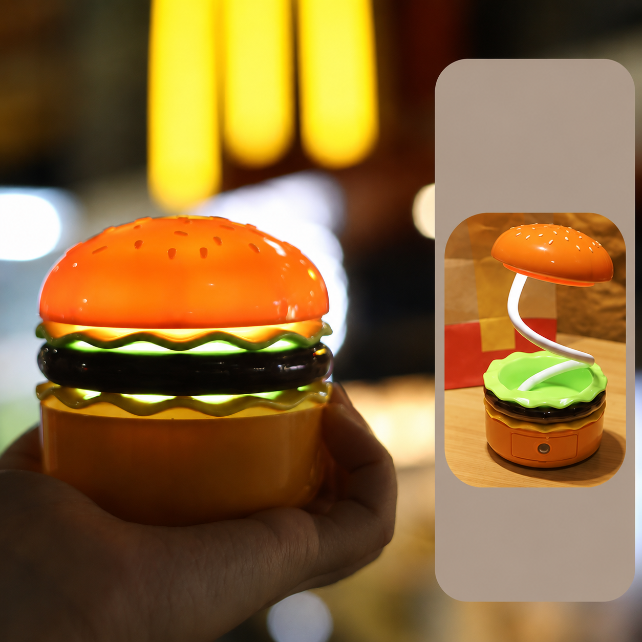 Creative Hamburger Foldable LED Night Lamp