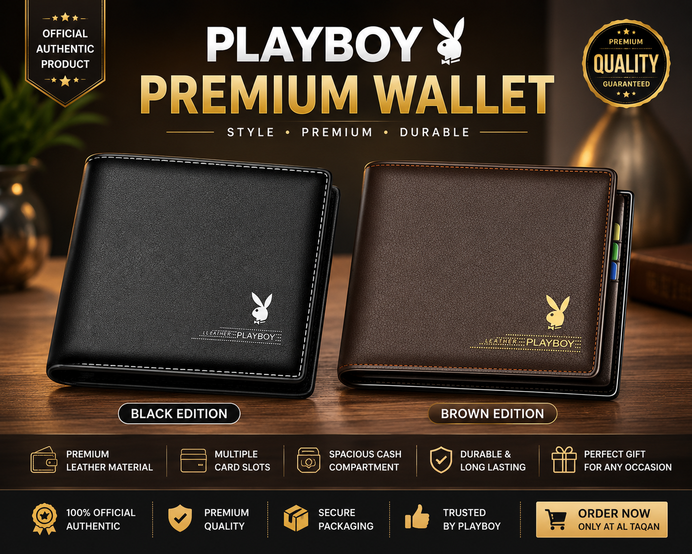 Playboy Wallet Men's Wallet genuine goods Short Wallet Thin(Wallet)