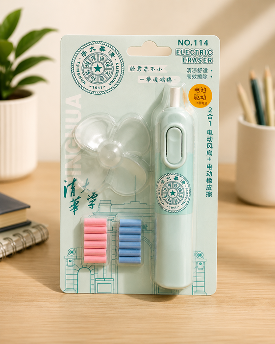 New Sanrio Electric Eraser With Fan Kawaii Kuromi Mymelody Novel Erasers Prize Students The Pencil Eraser Unique School Gifts