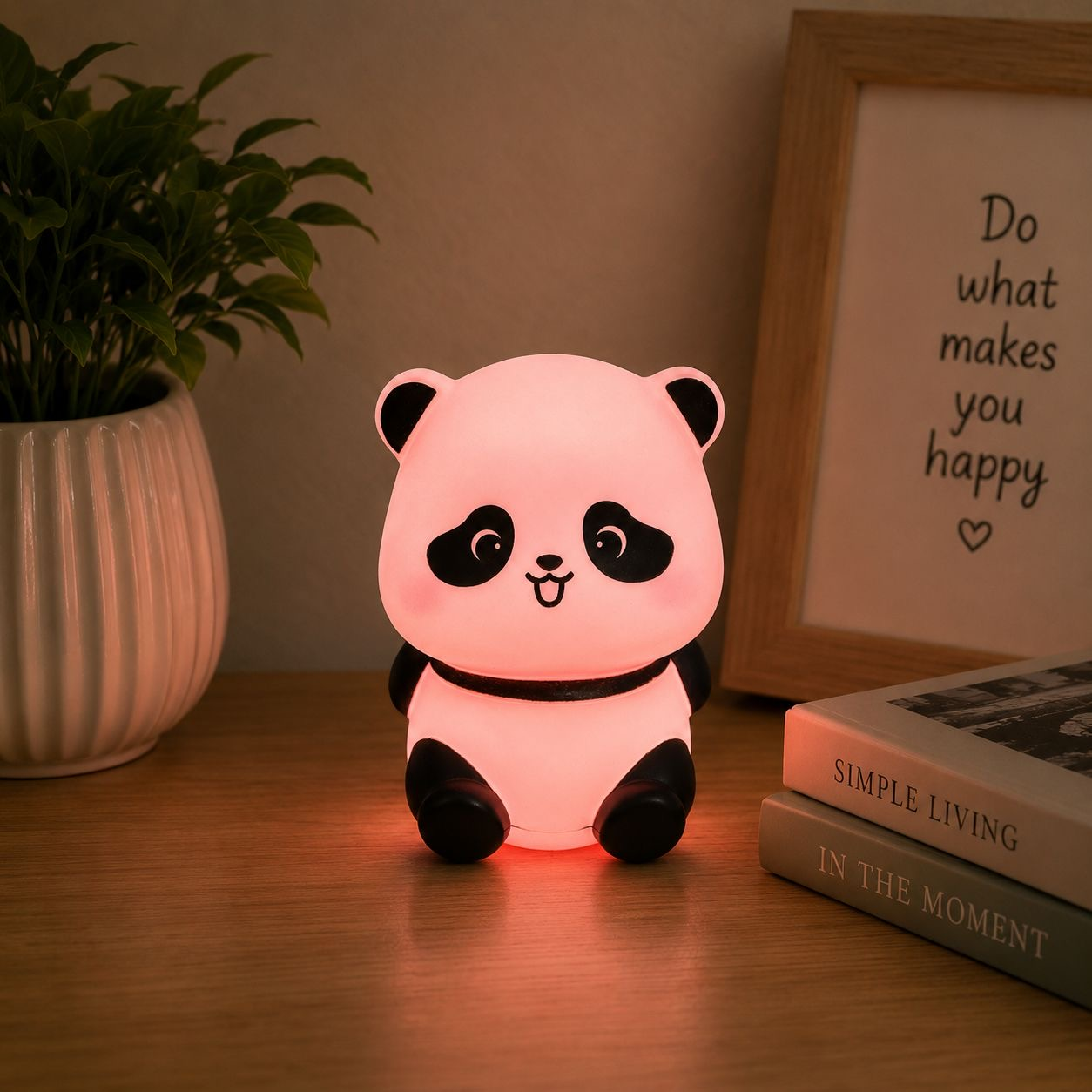 Cute Panda LED Night Light – Color Changing Bedside Lamp for Kids & Home Decor